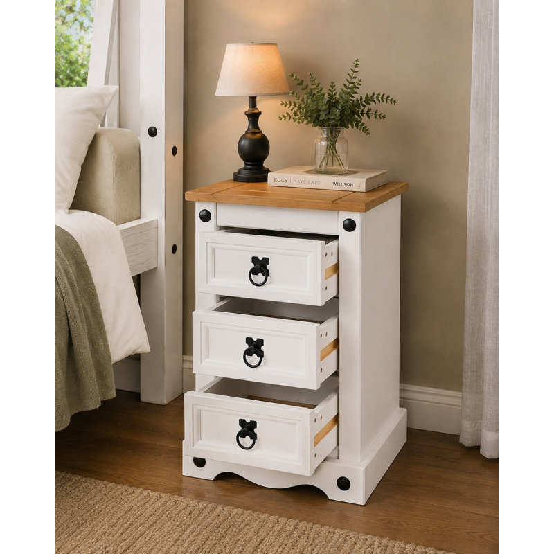 35 cm W Solid Wood Bedside Table