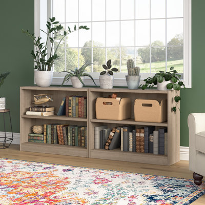 Donyo Small 2 Shelf Bookcase - Set of 2, Storage Bookshelves for Home Office and Living Room