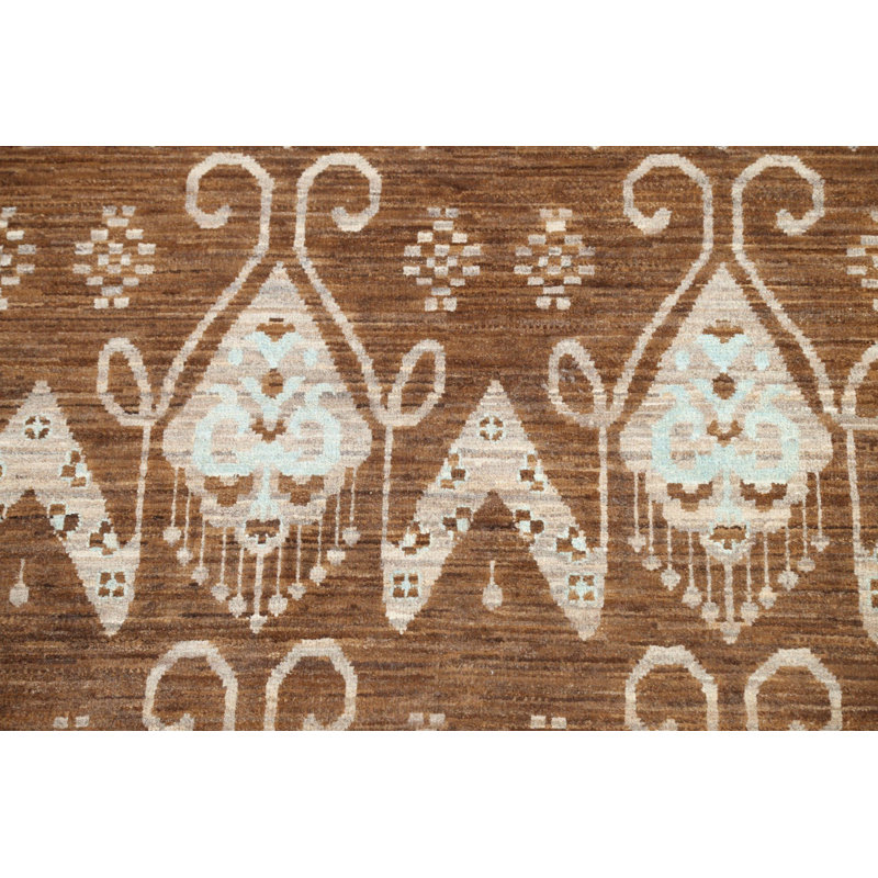 Tapis oriental tribal à motif abstrait noué à la main 3 x 5