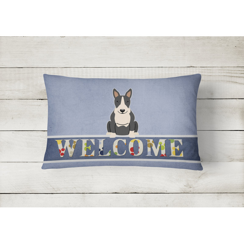 Coussin Bull Terrier Welcome, Noir