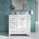 Ariel Cambridge 36 In. Right Offset Vanity With 2 In. Carrara Marble Countertop