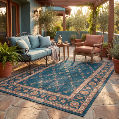Tapis Coachhouse traditionnel à motif floral intégral turquoise, or et crème, antidérapant, à poils courts, pour intérieur et extérieur, adapté aux animaux domestiques, idéal pour le salon, la chambre, la salle à manger, l'entrée, le couloir, le bureau, la cuisine, les zones de passage intense, facile à nettoyer, imprimé, ultra doux, à bords ourlés et lavable.