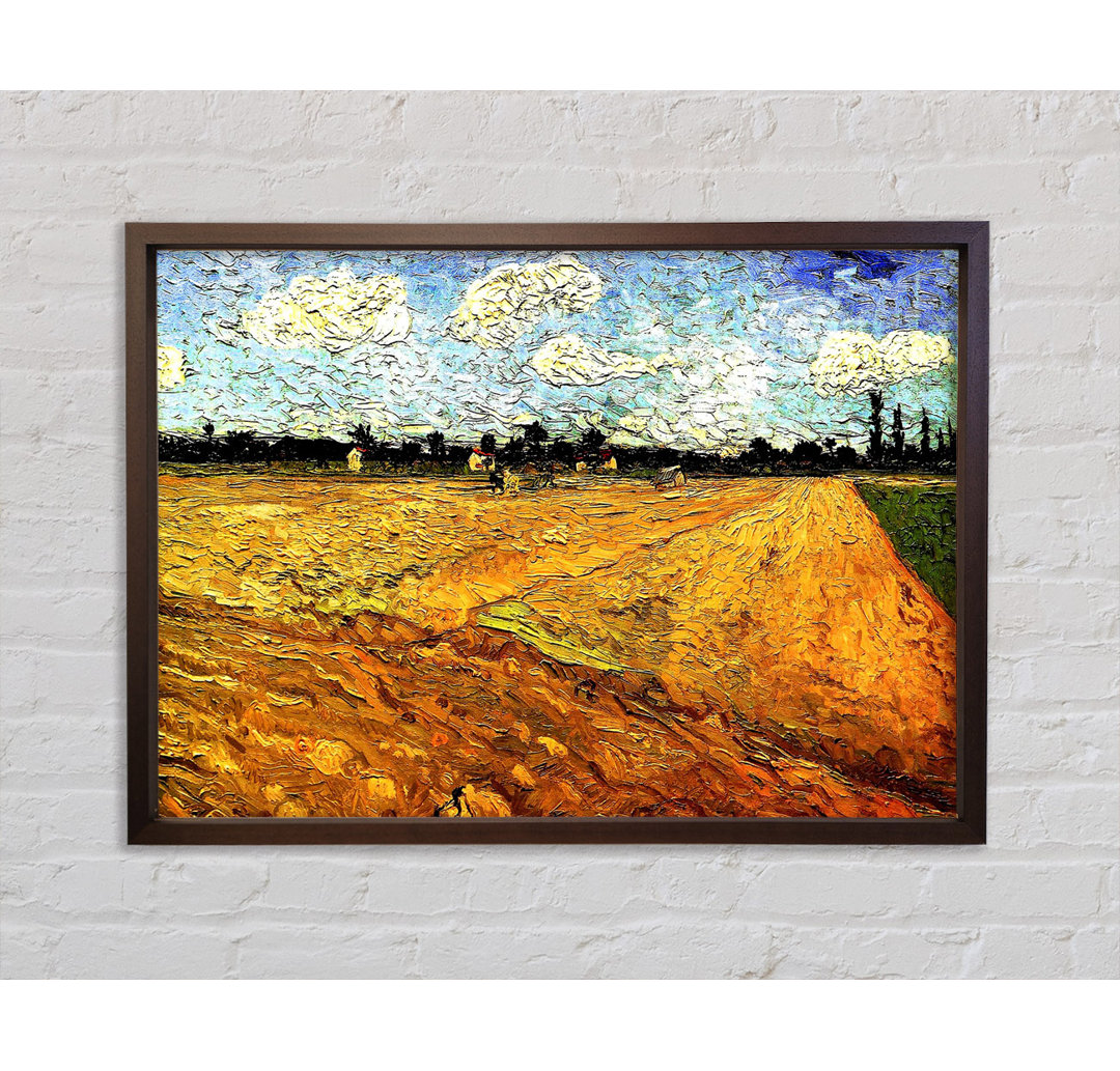 Gepflügtes Feld von Vincent Van Gogh - Einzelner Bilderrahmen Kunstdrucke auf Leinwand