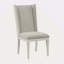 Ensemble de 2 chaises d'appoint Katia en lin gris clair et blanc vieilli