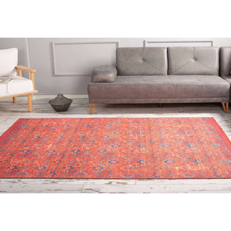 Tapis luxueux lavable à la machine, 4,9 x 7,5 pieds, 100% polyester, 1850 g / m², hauteur des poils: 0,2 pouce | Envers écologique en polyester recyclé | Parfait pour le salon et la chambre à coucher, conception douce et durable