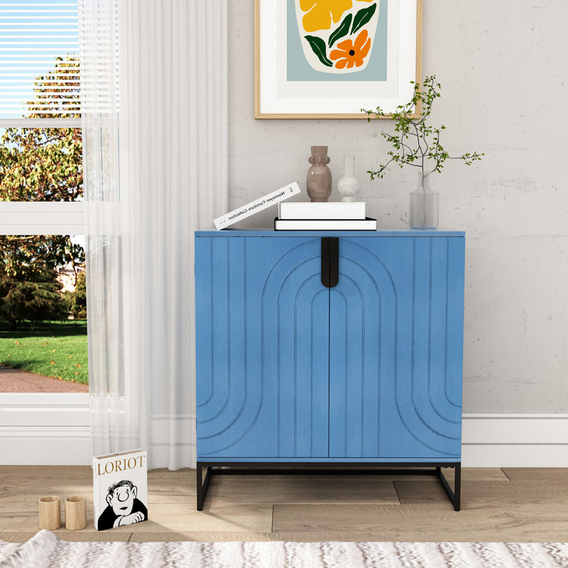 Charyn Accent Wood Grain Cabinet, Blue