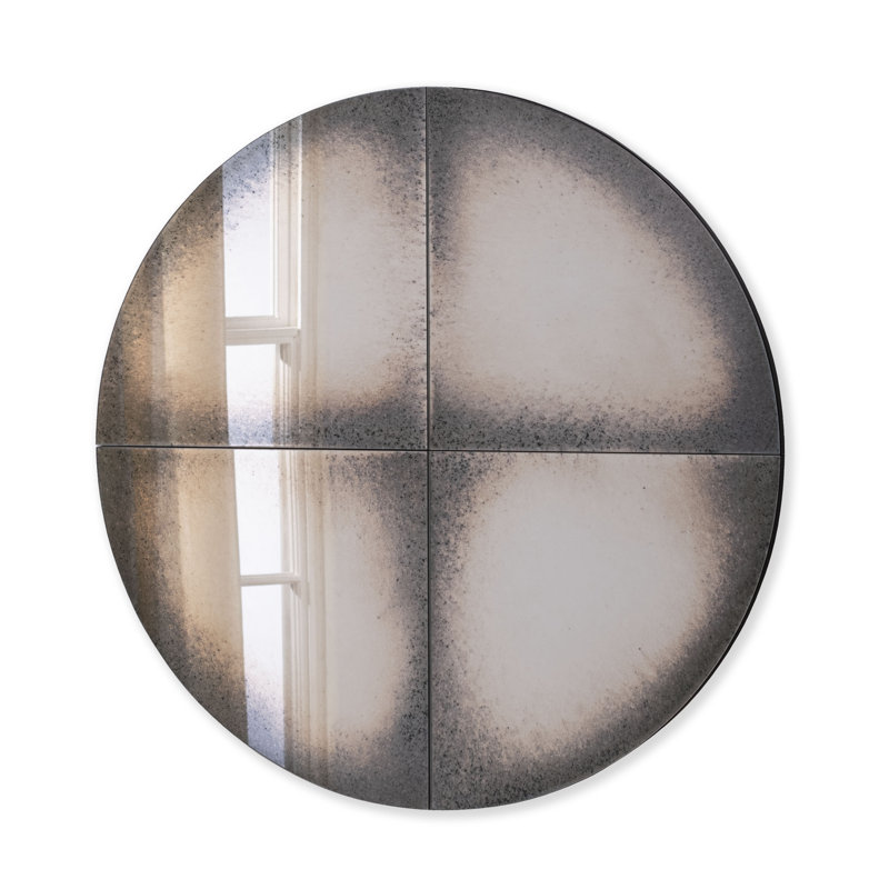 Round Antiqued Wall Mirror