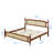 King Size Wooden Bed Frame Embellished With Rattan Head-128853700