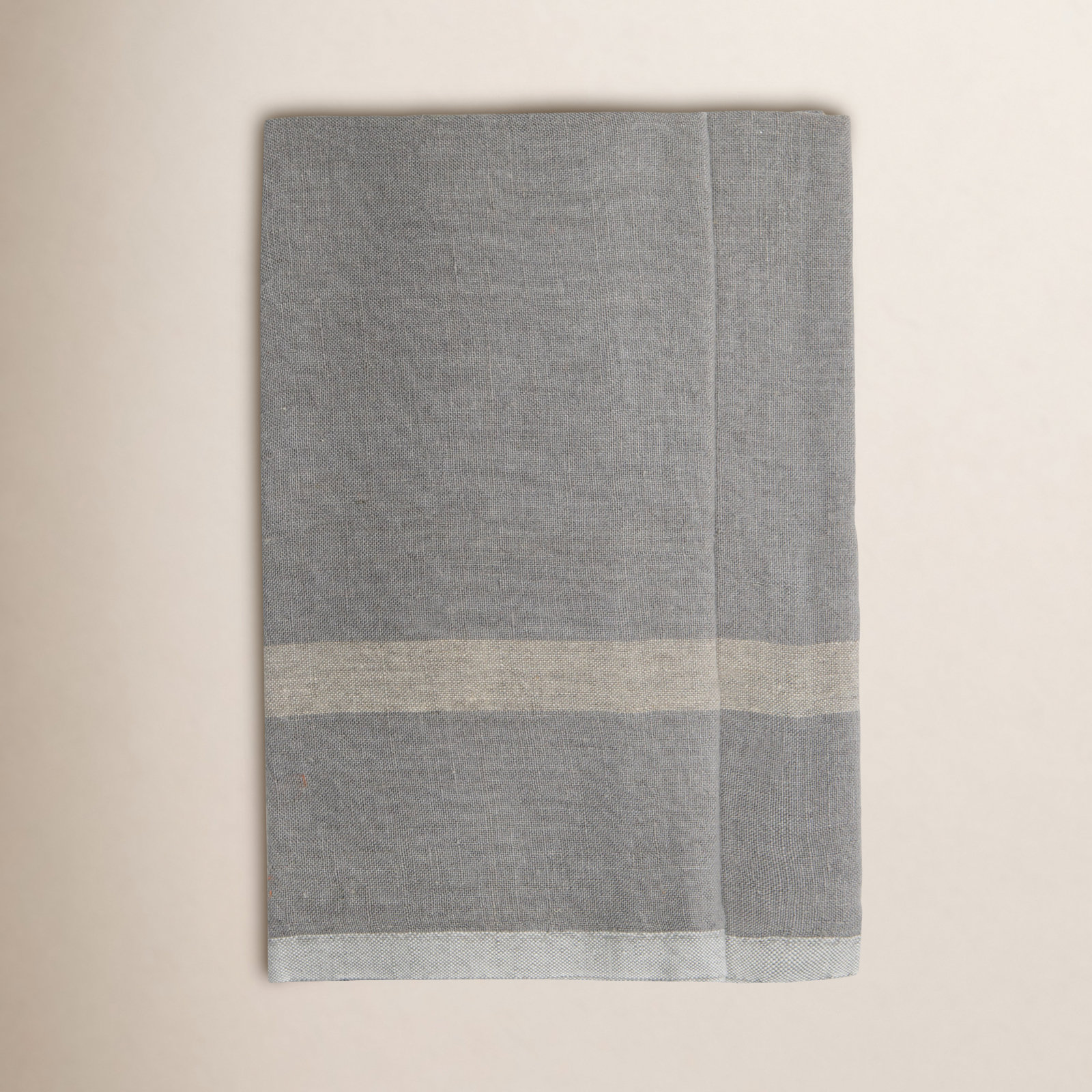 Stripe Tea Towel Kitchen Towel, Gray/Natural