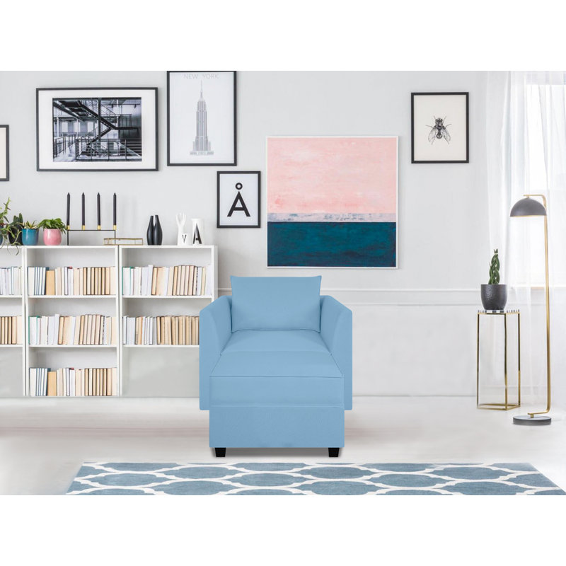 Canapé en lin pour salon, appartement, bureau - Fauteuil d'appoint avec repose-pieds, Lin bleu œuf de merle