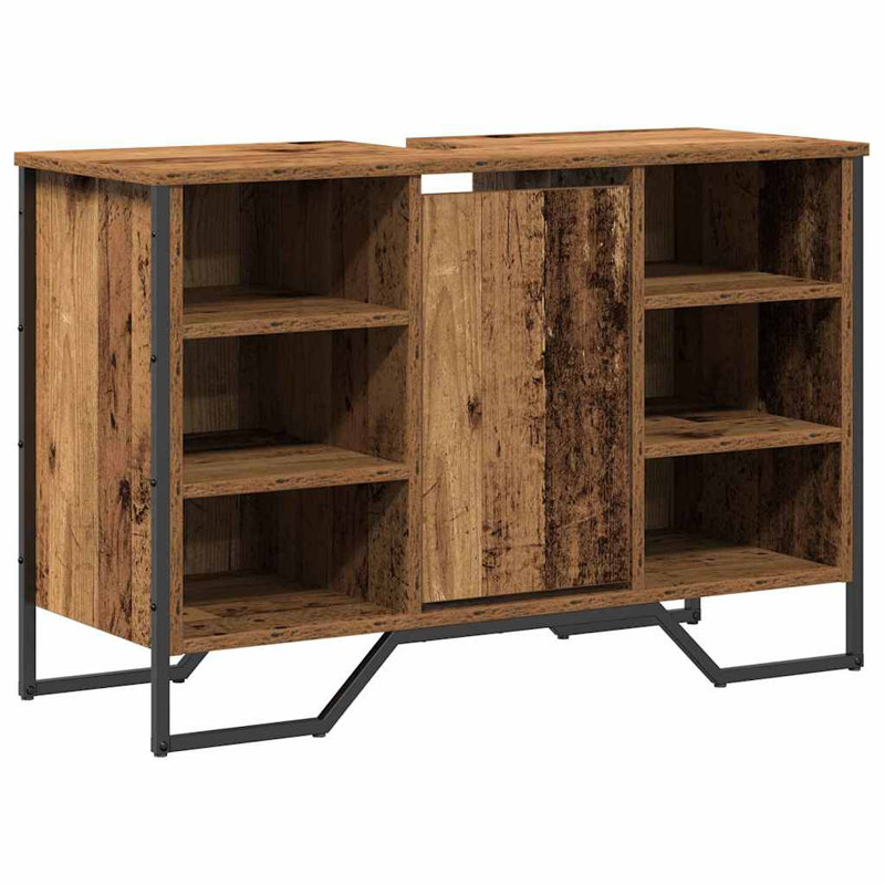 Sink Cabinet 91 X 35 X 60 Cm Engineered Wood, Old Wood