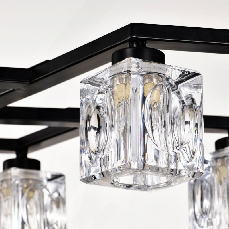  Lustre en cristal pour salle à manger, Noir mat