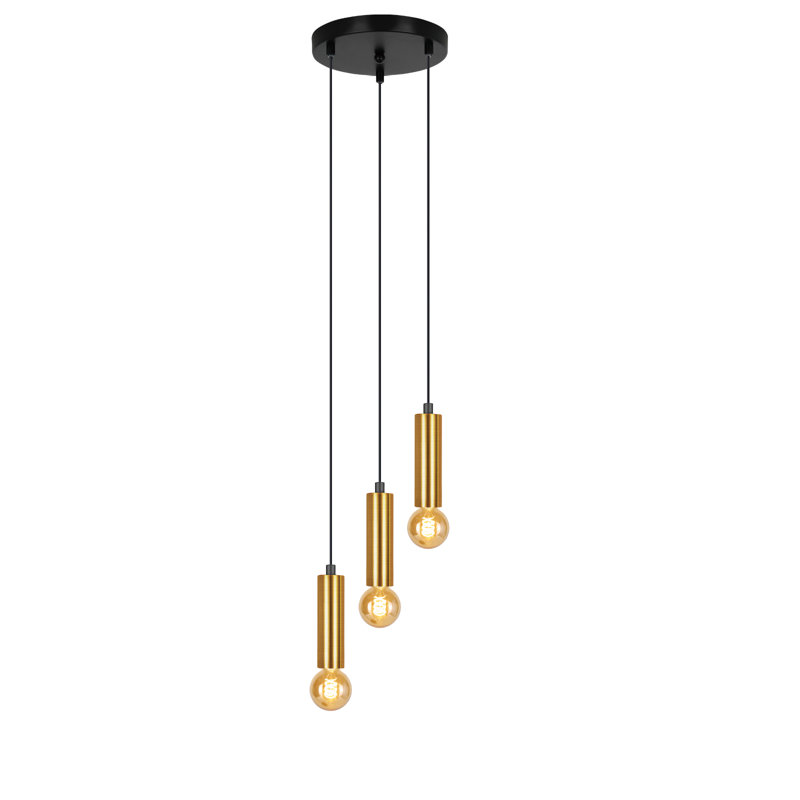 Aiyan 3 - Light Gold Cylinder Pendant