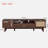 Fashionable Tv Stand With Soft-closing Door And Drop-down Door Cabinet, Smooth Waterproof Surface, 1 Drawer, Rattan Decoration And Open Shelves