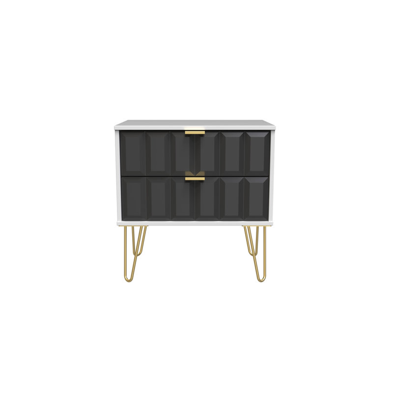 Allem 2 Drawer Midi Chest (Ready Assembled), Graphite/White