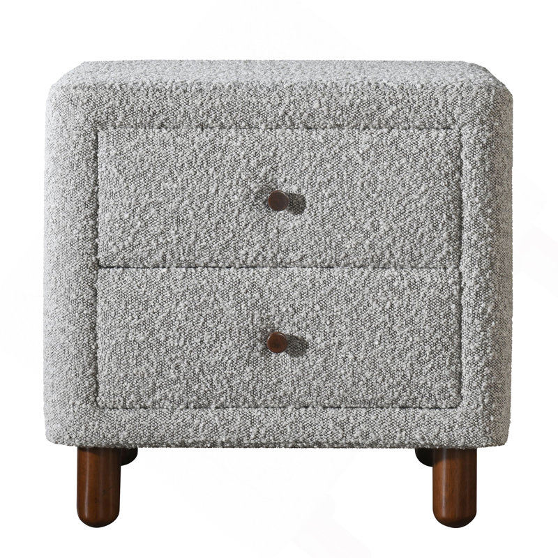 Table de chevet 2 tiroirs Grey Boucle