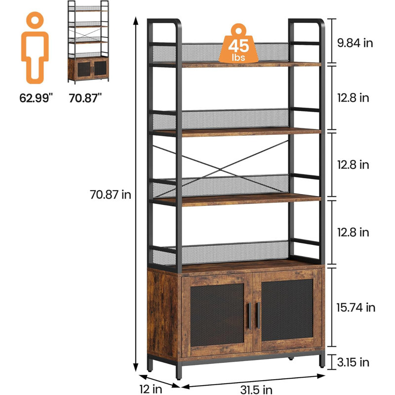 180cm H x 80cm W Steel Bookcase