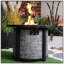 Foyer d'extérieur au propane, foyer au gaz carré Stonecrest pour patio extérieur, table au feu au propane en béton avec foyer à pierres de 50 000 BTU avec pierres de lave, couvercle imperméable