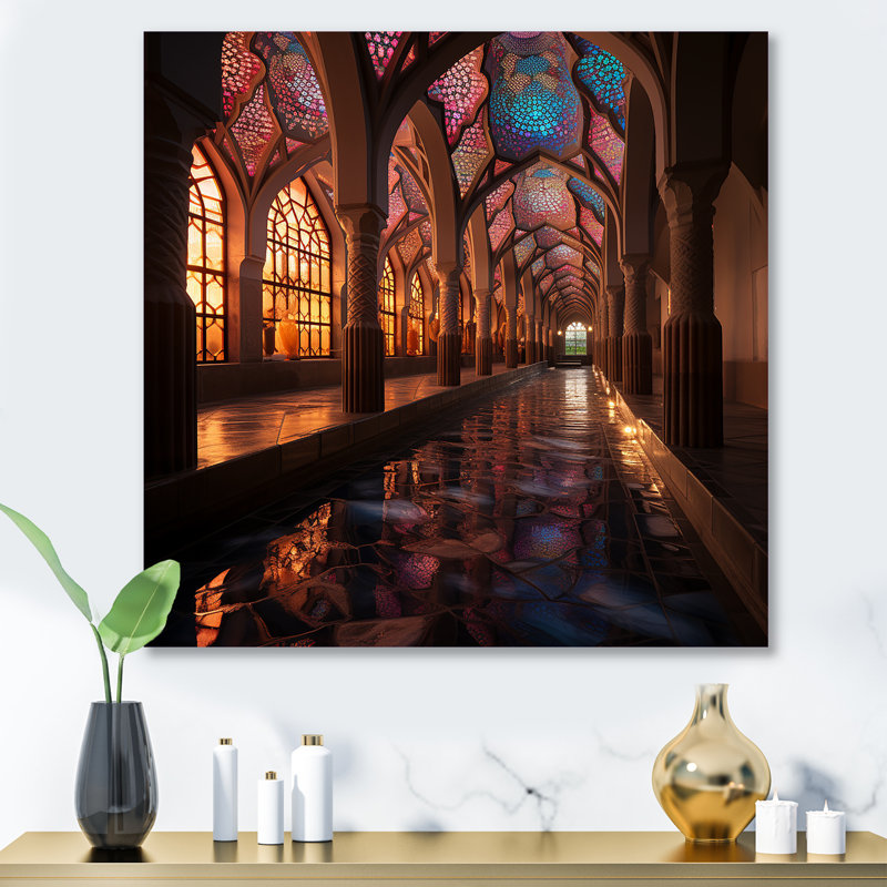 Mosquée Nasir Al Mulk, art mural iranien en métal 2, H 29 po x l 29 po
