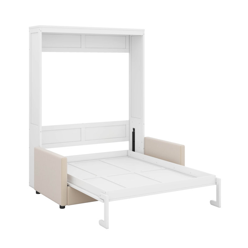Grand lit escamotable avec coussin, Blanc