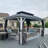 Purple Leaf 10' X 14' Hardtop Gazebo Outdoor Double Roof Gazebo White Aluminum Frame Pavilion With Curtain And Netting For Patio, Garden And Backyard, Grey-134058663
