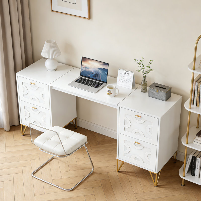 Bureau de bureau tendance, bureau d'ordinateur en bois, pratique
