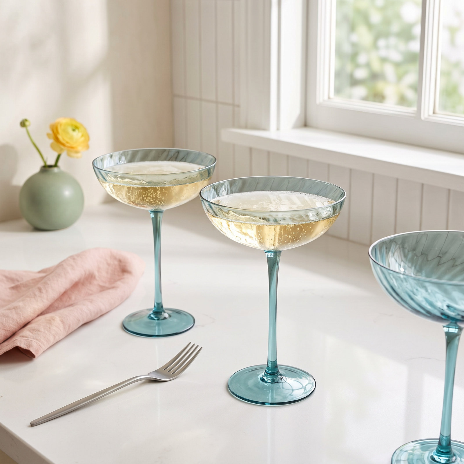 Cosette Coupe Glass, Blue