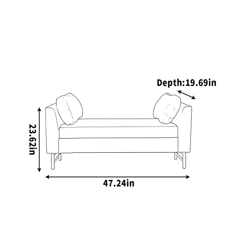 Banc, canapé, tabouret, sac souple, coussin, repose-pieds, H 23,62 po x l 47,24 po x P 19,69 po
