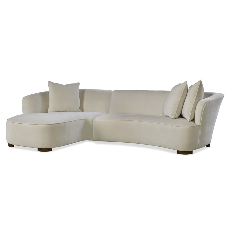 Haussman Chaise Sectional, Parchment Polyester 71582L14