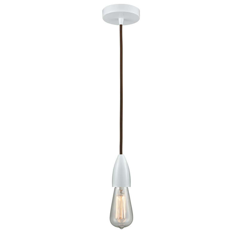 Cecile 1 - Light Single Pendant, White/Brown