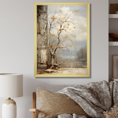 «Mute Tone Oak Trees In Autumnn», reproduction sur toile