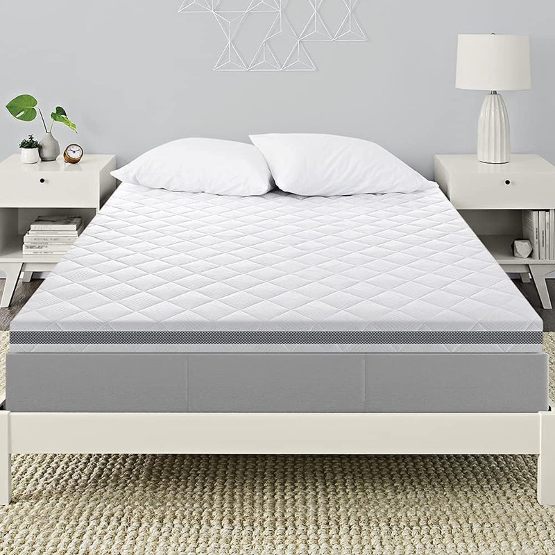 Foam Rayon From Bamboo Topper With Breathable Cover,7.5 Cm Height Comfortable Mattress Topper For Box Spring Bed And Uncomfortable Beds Sofa Bed