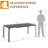 71-Inch  Table with Umbrella Hole - Aluminum Patio Table in Gray for Restaurant. Backyard or Poolside Use