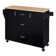 Rolling Kitchen Island with Storage, Kitchen Cart with Rubber Wood Top, 3 Drawer, 2 Slide-Out Shelf and Internal Storage Rack, Kitchen Island on Wheels with Spice Rack & Tower Rack