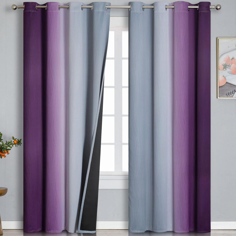 Rideaux pour salon Rideaux obscurcissant dégradés pour chambre à coucher, Mauve; gris