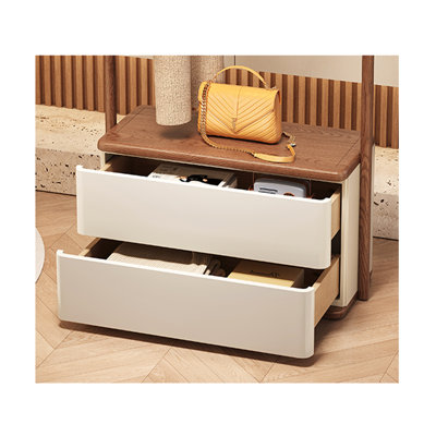 3-in-1 Ash Wood Wardrobe Bench