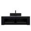 Meuble-lavabo 48 po, lavabo rectangulaire noir, 2 tiroirs, armoire en contreplaqué, conception à rayures 3D, glissières de tiroir à fermeture en douceur, comptoir, rangement spacieux, pré-assemblé, facile à installer, tiroirs haute résistance