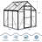 6X6 FT Greenhouse for Outdoors, Polycarbonate Flower Greenhouse with Roof Vent, Push-Pull Lockable Door, Aluminum Walk-in Greenhouses for Outside Garden Backyard, Patio, Lawn-122578045-122578047