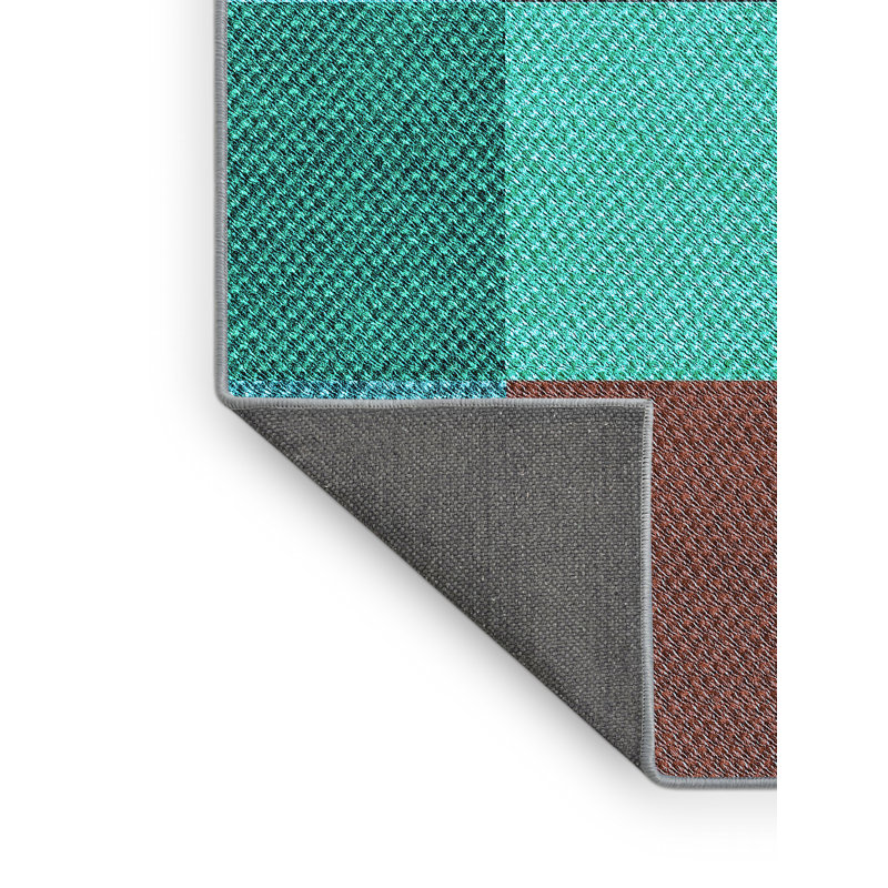 Tapis géométrique bleu clair, Rectangle 2 pi x 3 pi