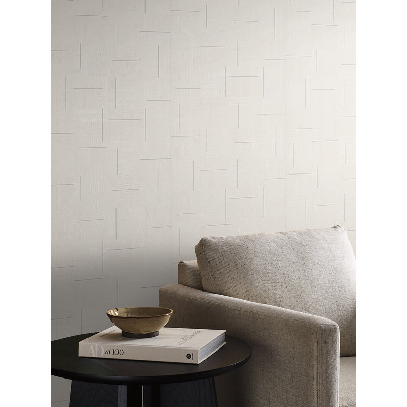 Papier peint Birpa Geo Block Weave, Ivoire