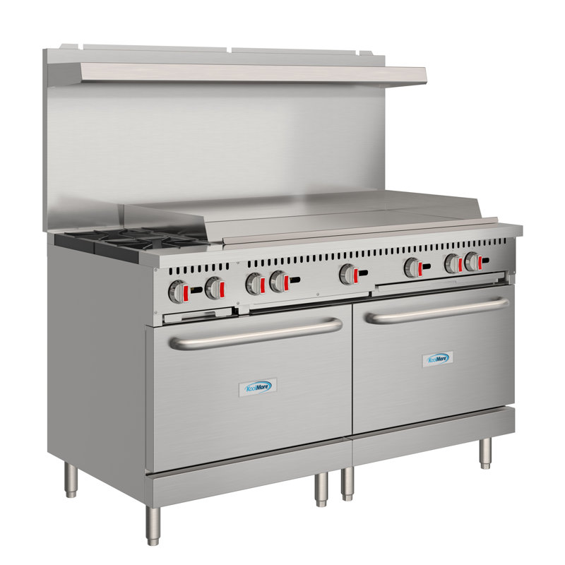 60 In. Commercial Range with 36 In. Griddle,, 2