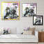 Noir et rose sur blanc - reproduction d'art moderne sur toile-67407553-67407552