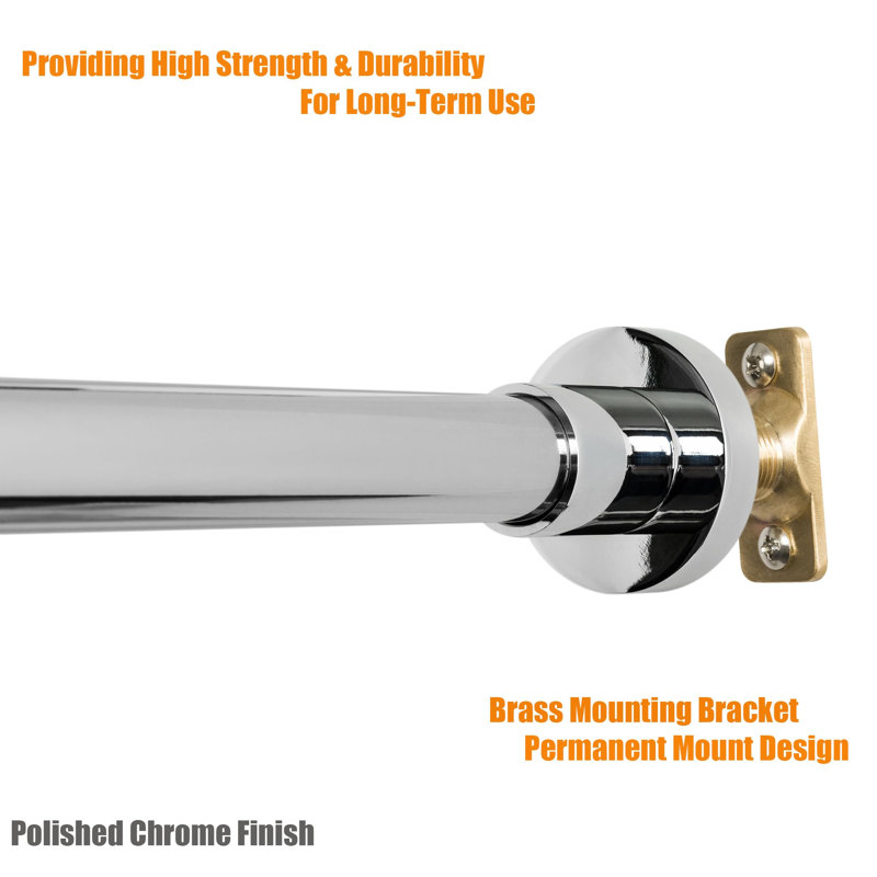 Adjustable Chrome Stainless Steel Wall Mounted Shower Rod
