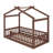 Wooden House Bed Frame with Decorative Fence-441674530