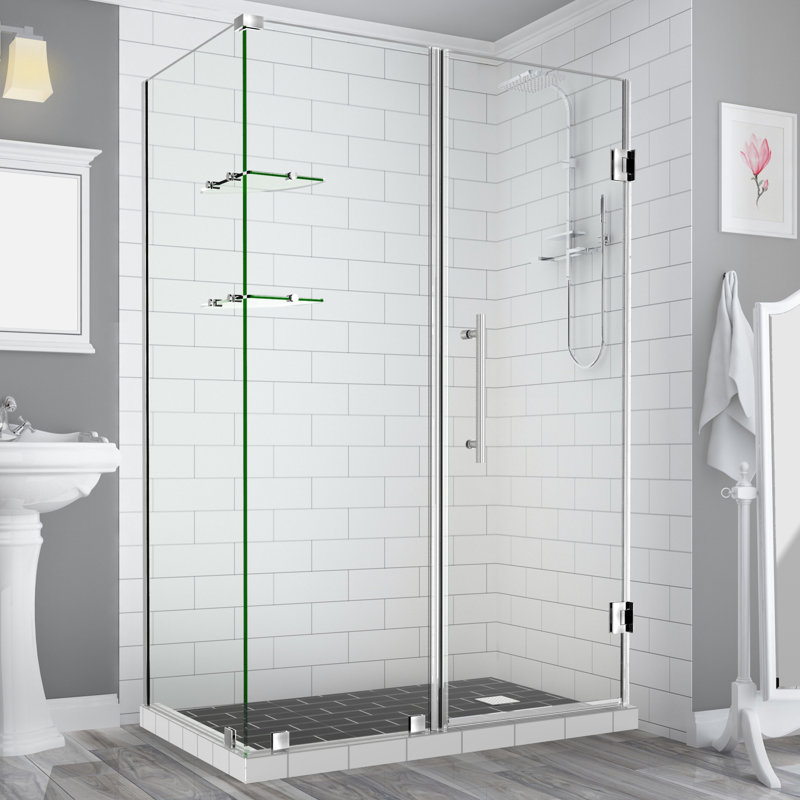 Bromley GS 72" x 72" Stainless Steel Frameless Hinged Shower Enclosure