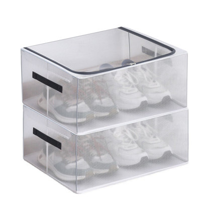 2pcs Stackable Shoe Storage Box