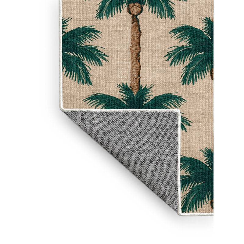  Tapis bord de mer lavable Coconut Palm Grove, Tapis de couloir 2 pi x 5 pi