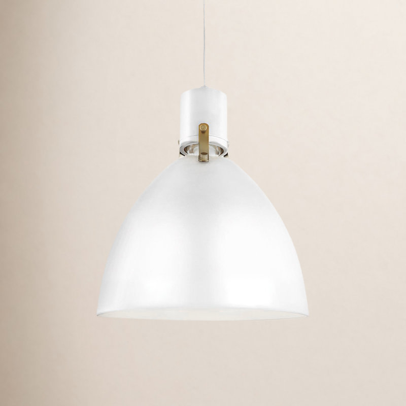 Uma 1-Light Dimmable LED Single Pendant , Flat White, 17" H x 14.13" W x 14.13" D