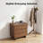 3-Drawer Nightstand with Charging Station, Modern Textured Bedside Table-860508918