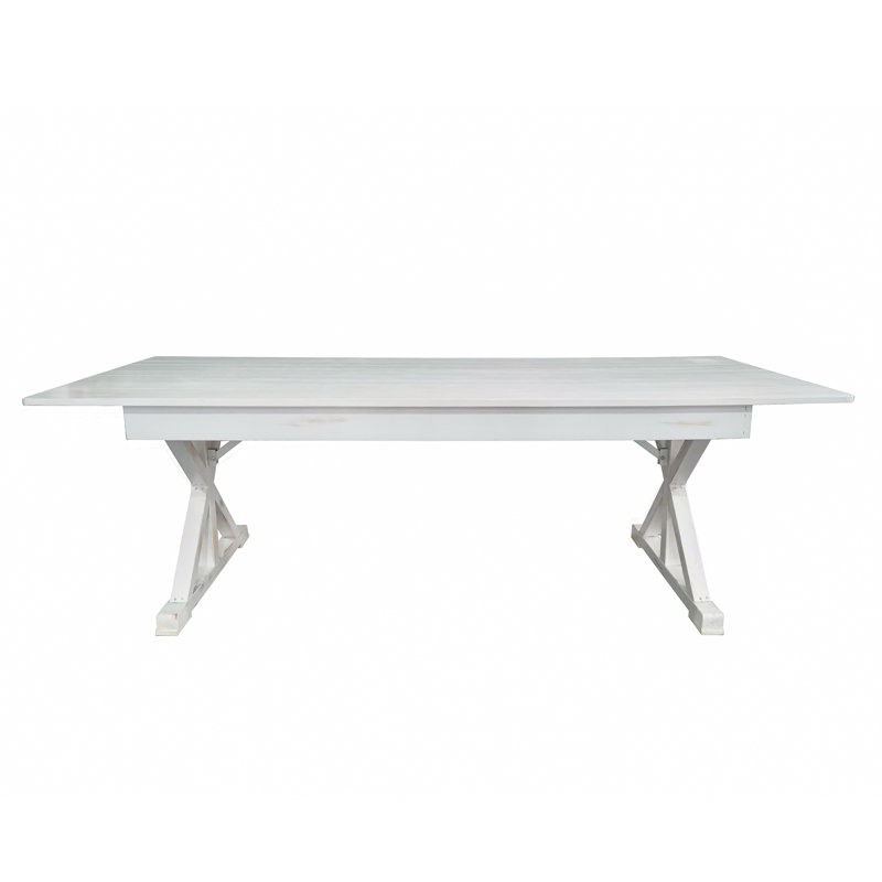 Table de salle à manger rectangulaire Eternity, Blanc antique, L 40,25 po x l 96 po